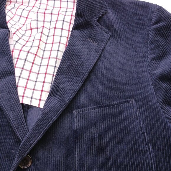 Brooks Brothers Navy Corduroy Blazer Regent Fit Elbow Patches Ivy Classic 46R - Picture 11 of 14